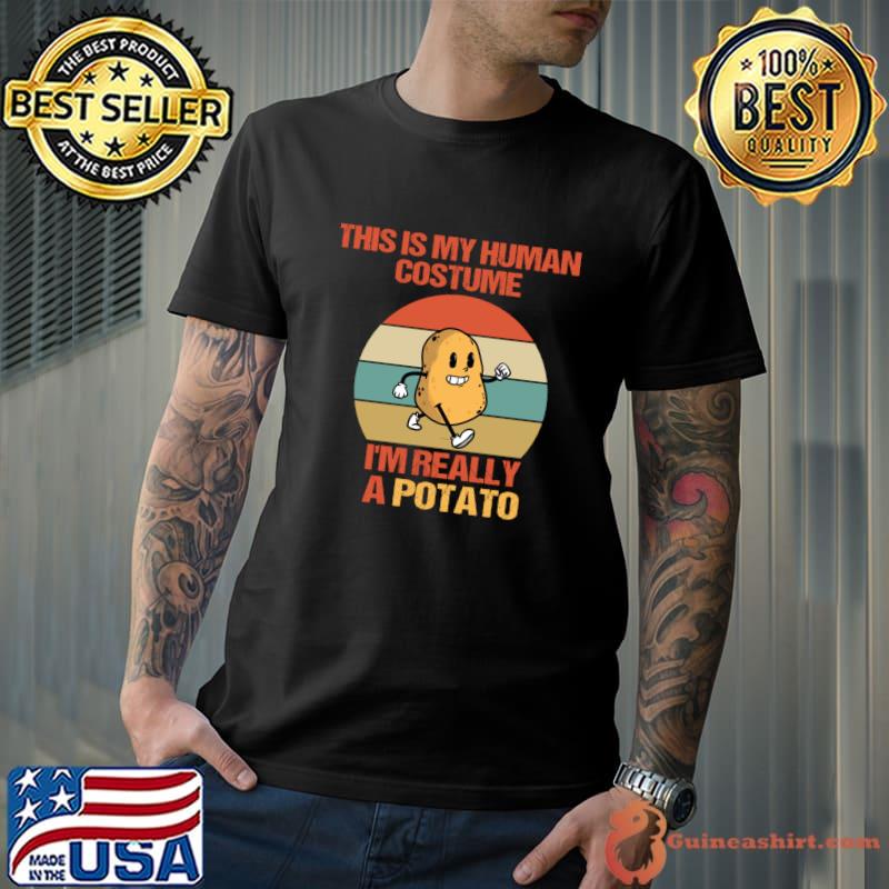 This is My Human Costume I'm Really a Potato Vintage Sunset T-Shirt