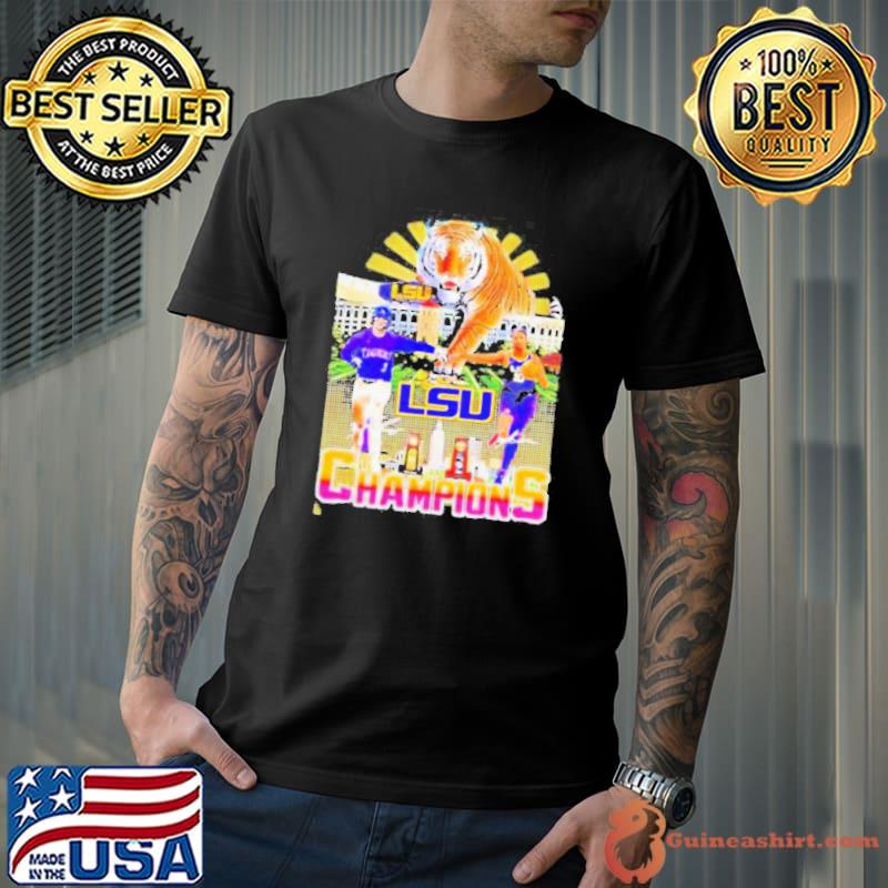 Tigers LSU Champions Dylan Crews and Angel Reese signatures Vintage 2023 shirt