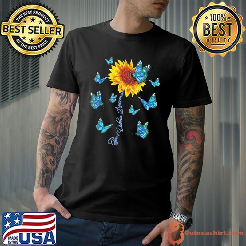 Type 1 Diabetes Awareness Sunflower Butterflies shirt