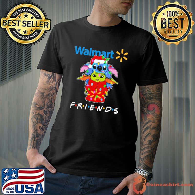 Walmart christmas friends baby stitch and baby yoda lights xmas shirt