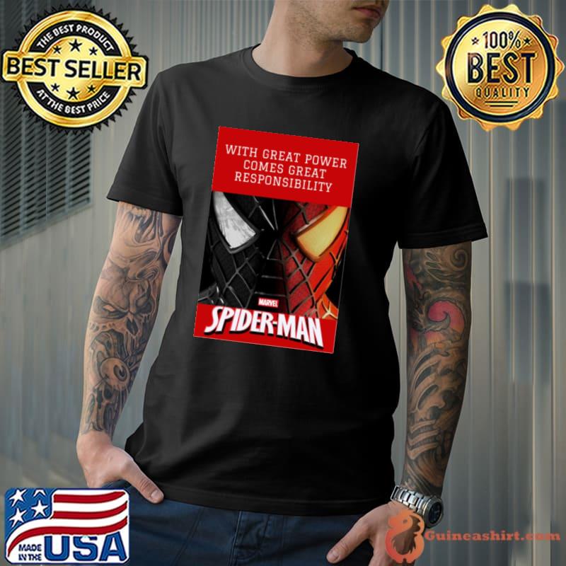 With Great Power Comes Great Responsibility Marvel Spider man Comic shirt