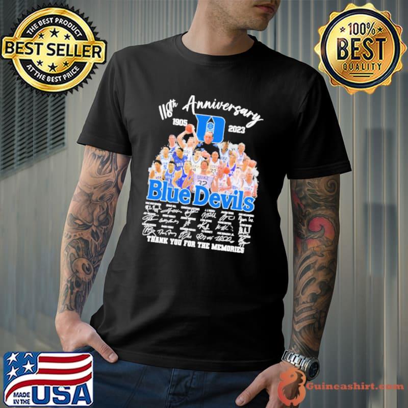 118th Anniversary 1905-2023 Duke Blue Devils Thank You For The Memories Signatures Shirt