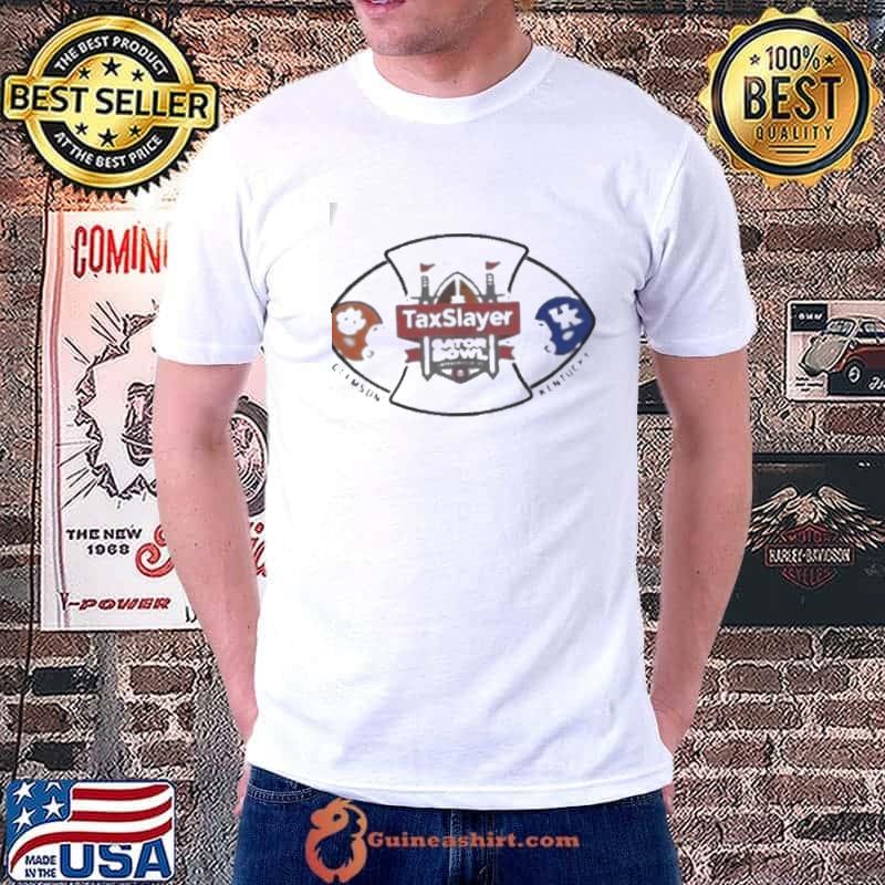 2023 Taxslayer Gator Bowl Clemson Tigers vs Kentucky Wildcats Helmet Head To Head Shirt