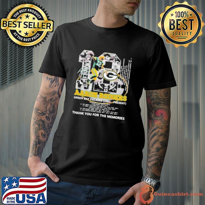 Aaron Rodgers 12 Green Bay Packers 2005 – Present Thank You For The Memories Signature Shirt Unisex