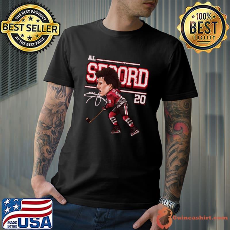 Al Secord Chicago Cartoon Signature Ice Hockey T-Shirt Unisex