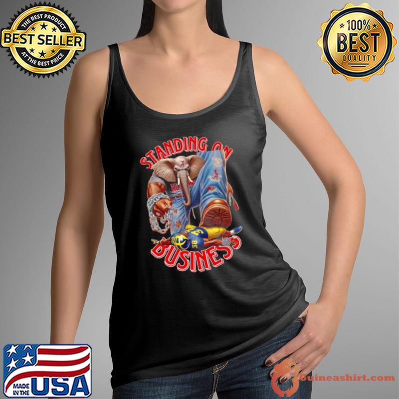 Alabama Crimson Tide Rose Bowl Stand On Business Mascot Michigan Vs Alabama Shirt