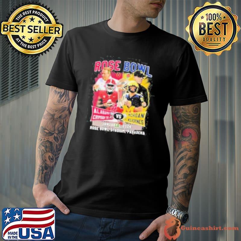 Alabama Crimson Tide Vs Michigan Wolverines Rose Bowl Game Match up January 1, 2024 Shirt Unisex