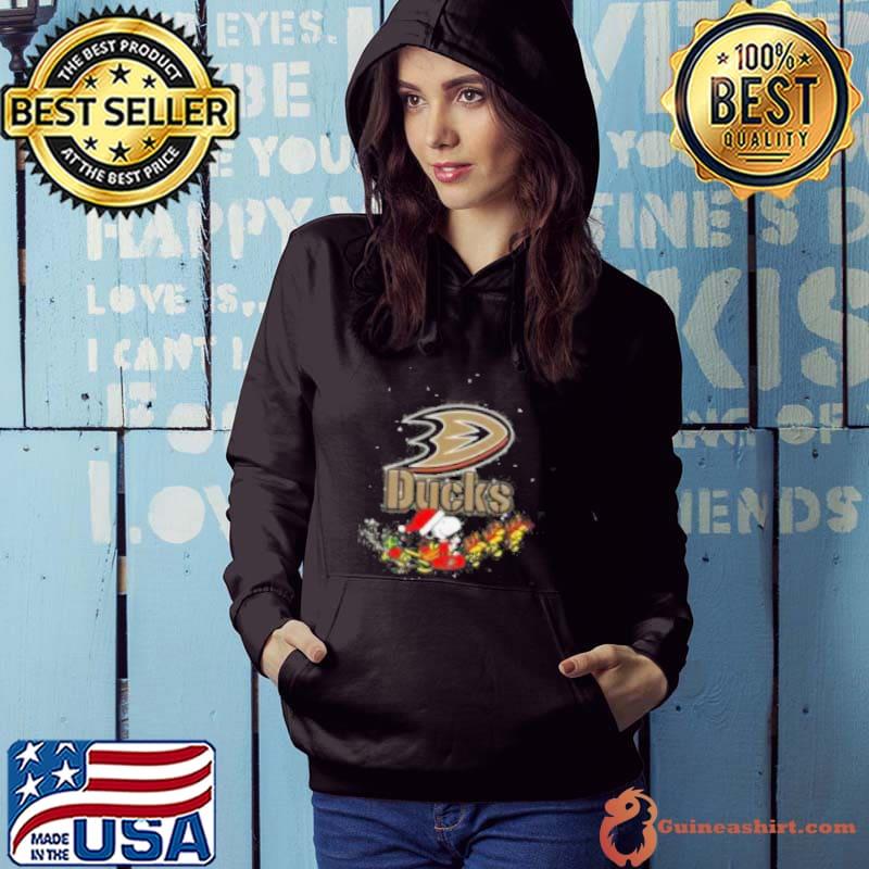 Anaheim Ducks NHL Santa Snoopy and Woodstock Christmas Shirt