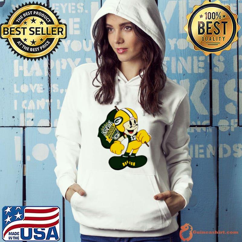Andrea Kuoni wearing Socal Green Packer Backers s Hoodie