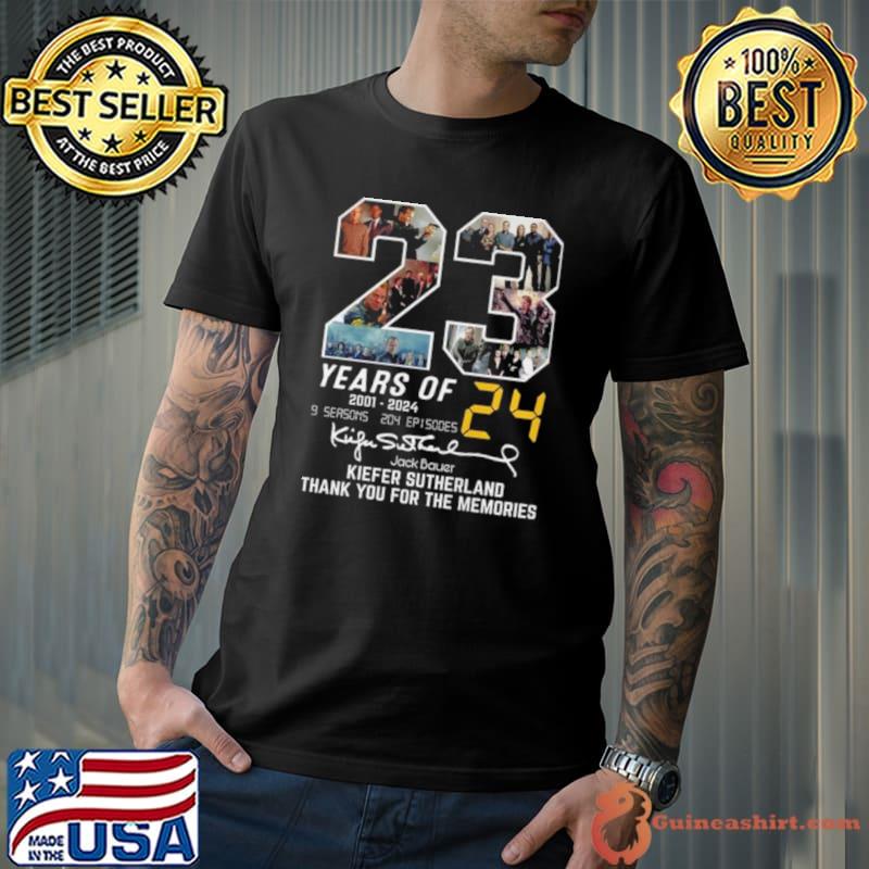 Best 23 Years Of 2001 – 2024 Jack Bauer Kiefer Sutherland Thank You For The Memories Signature shirt