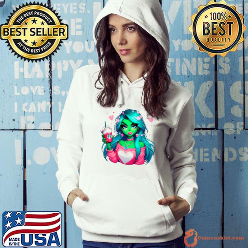 Boojee Grinch Girl Valentines Coffee s Hoodie