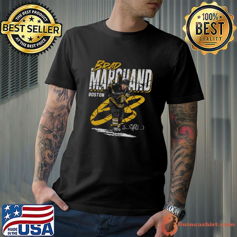 Brad Marchand Boston Crack Signature Canadian professional ice hockey left winger T-Shirt