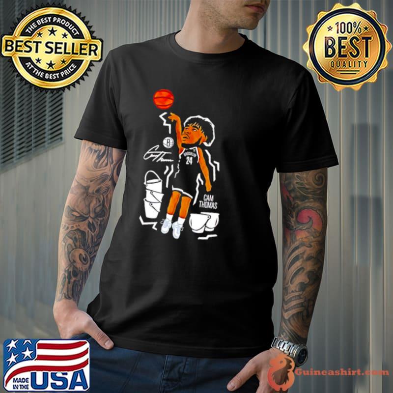 Brooklyn Nets Cam Thomas cartoon signature shirt