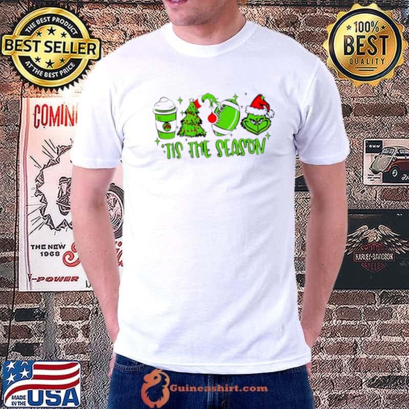 Coffee Christmas football Grinch tis the season shirt