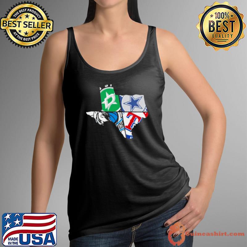 Cowboys Rangers Mavericks Star Spit Texas 2024 s Tank Top