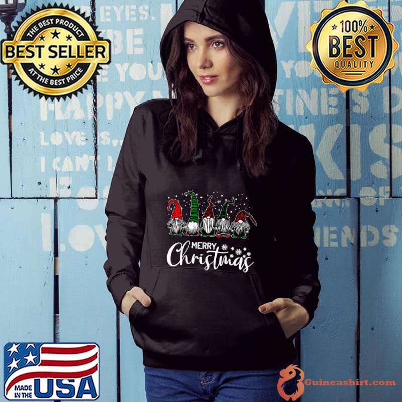 Cute Xmas Gnomes In Plaid Hats Merry Christmas Gift Fabulous T-Shirt Hoodie
