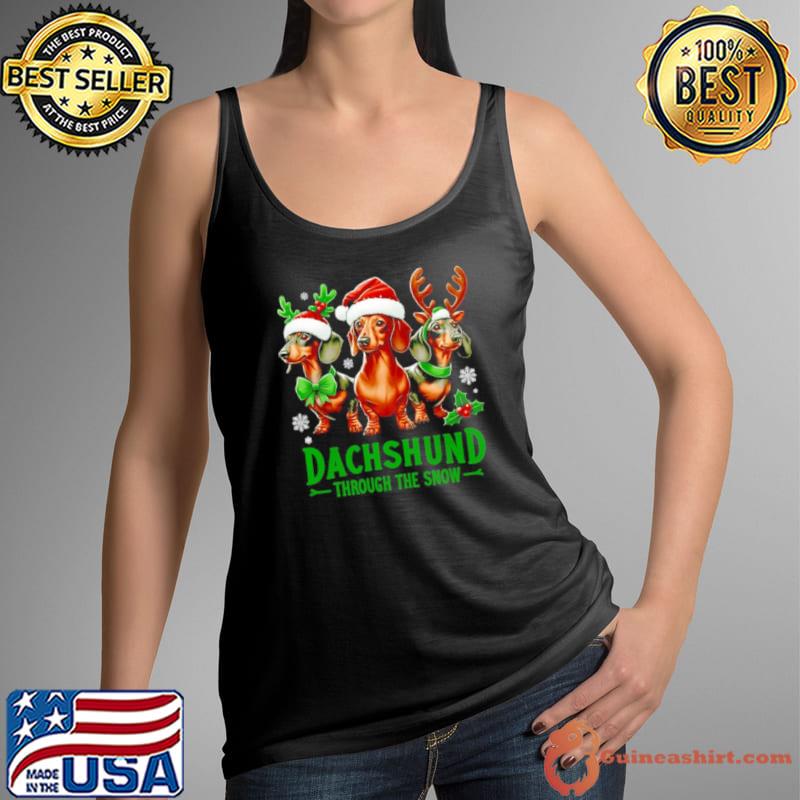 Dachshund Xmas through the snow s Tank Top