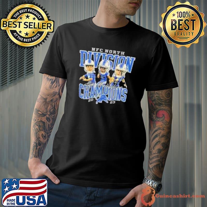 Detroit Lions Caricatures 2023 NFC North Champions Signatures s Unisex