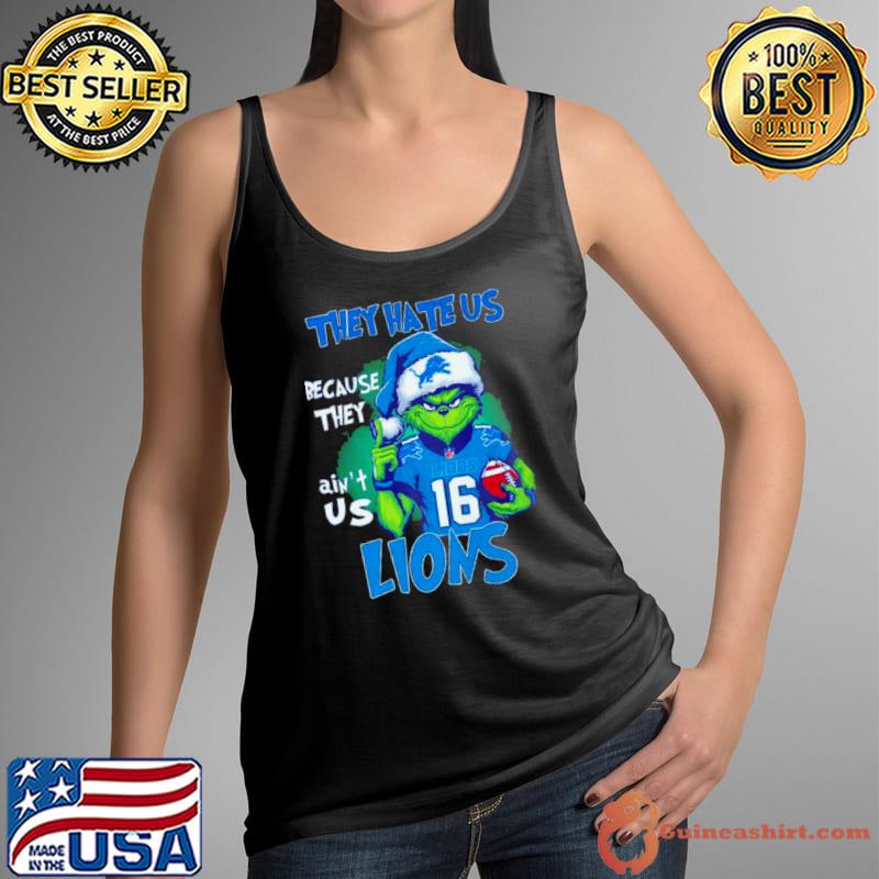 Detroit Lions Grinch They Hate Us Ain’t Us Christmas s Tank Top
