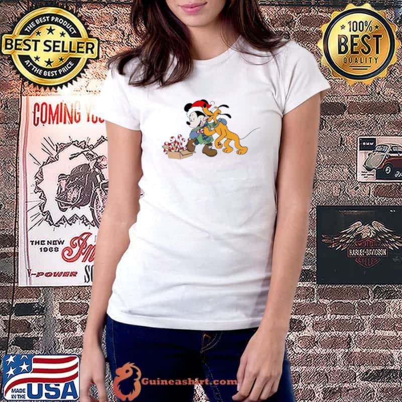 Disney Pluto and Mickey Christmas shirt