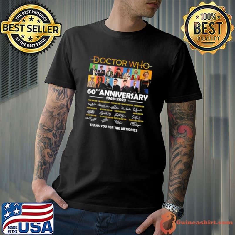 Doctor Who 60th Anniversary 1963 2023 Thank You For The Memories Signatures Shirt
