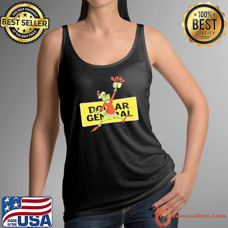 Dollar General Grinch and gift merry christmas shirt