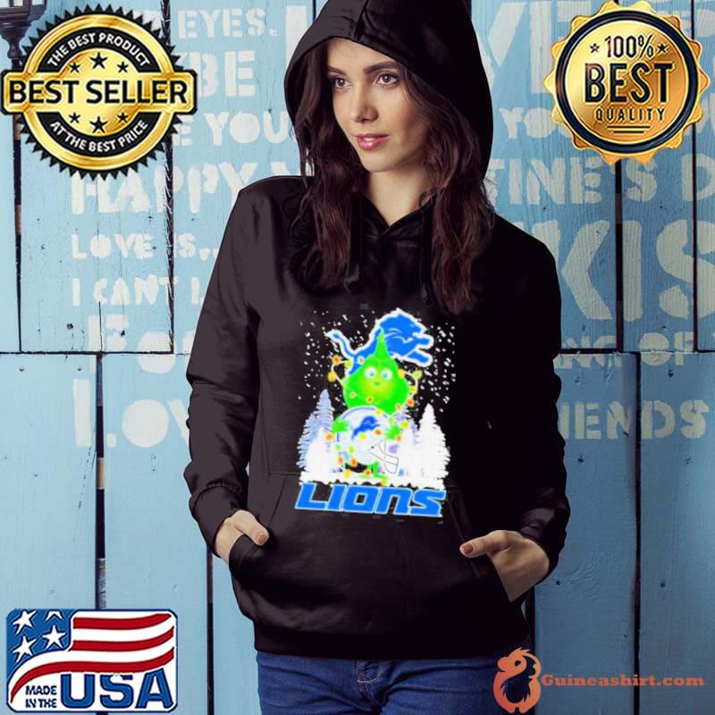 Grinch detroit lions Christmas tree helmet shirt