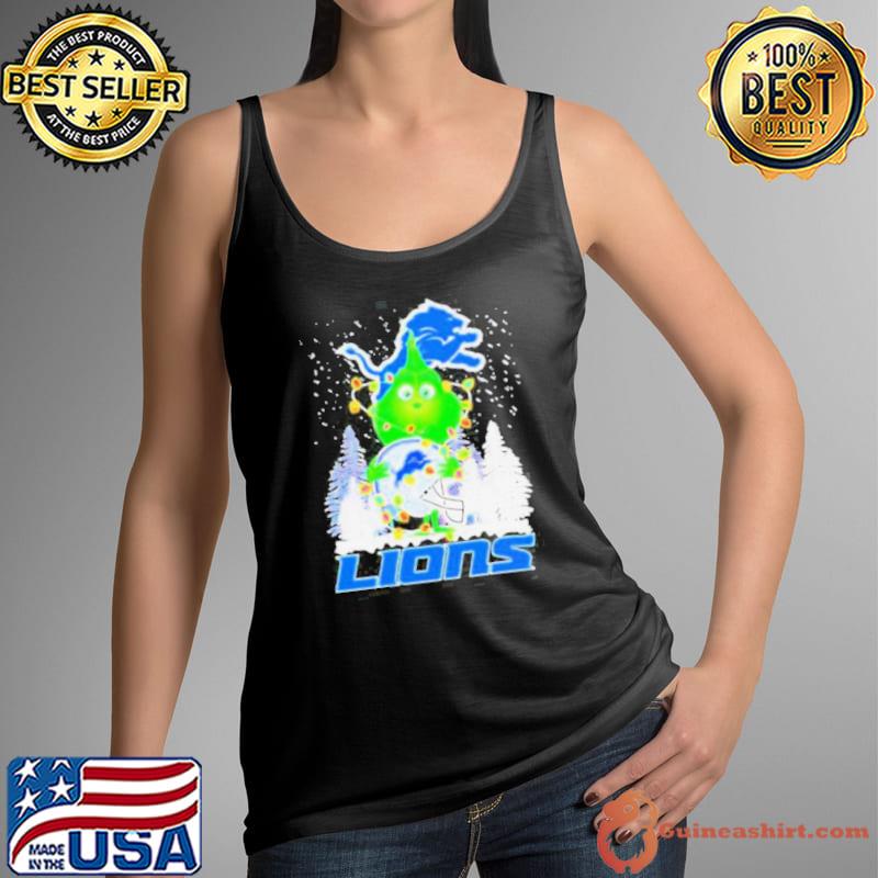Grinch detroit lions Christmas tree helmet s Tank Top