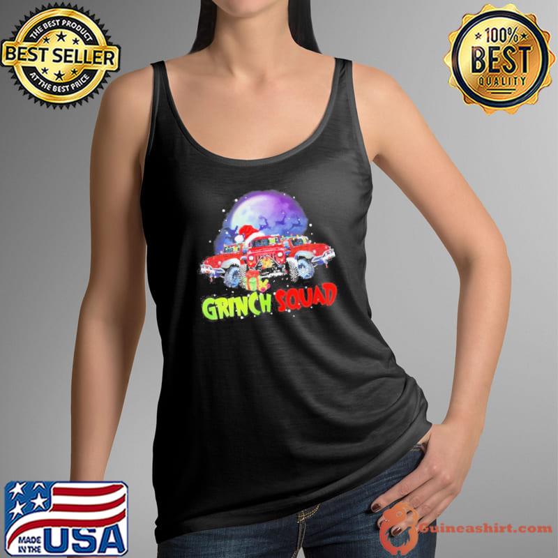 Grinch Hat Santa Car Jeep Grinch Squad Merry Christmas Shirt Tank Top