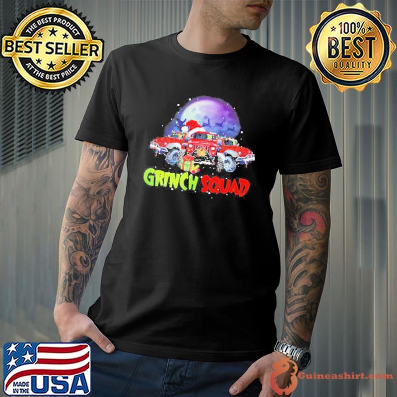 Grinch Hat Santa Car Jeep Grinch Squad Merry Christmas Shirt Unisex