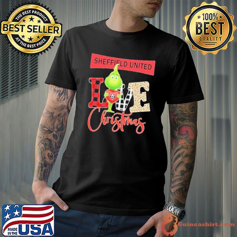 Grinch Hug Heart Sheffield United Love Christmas Shirt Unisex