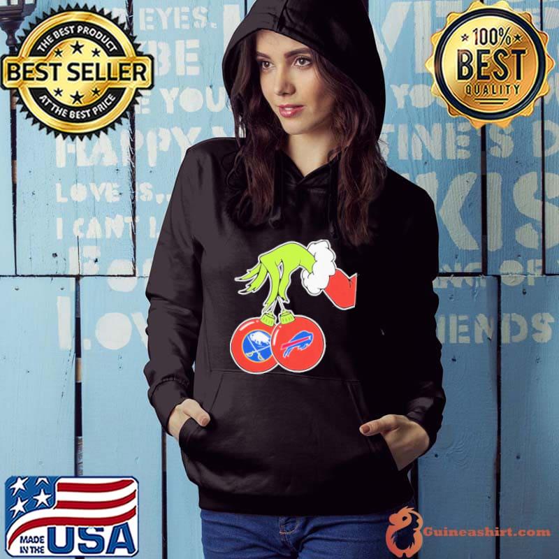 Grinch Santa Hand Hold Buffalo Bills And Buffalo Sabres Shirt