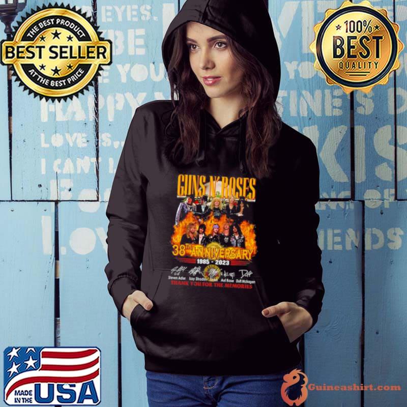 Guns N’ Roses 38th Anniversary 1985 2023 Thank You For The Memories Signatures Shirt Hoodie