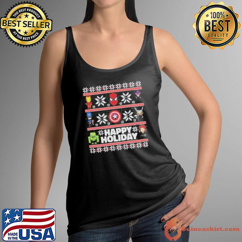 Happy Holiday Avengers Superheroes Christmas Ugly s Tank Top