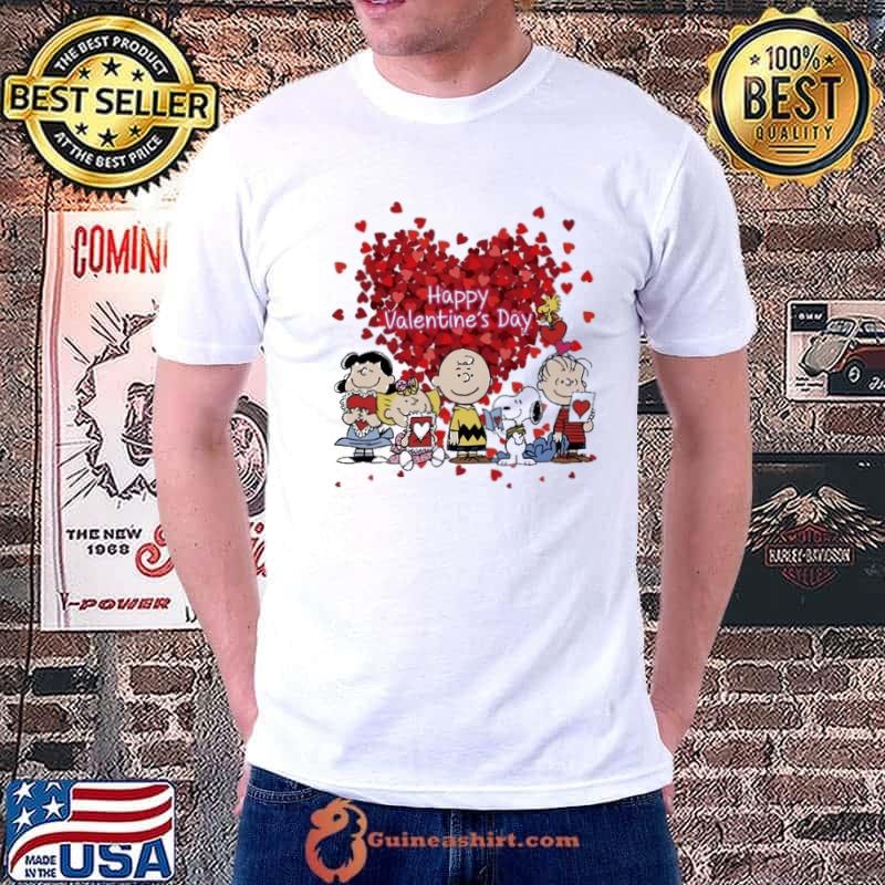 Happy valentines's day snoopy and friend hearts shirt