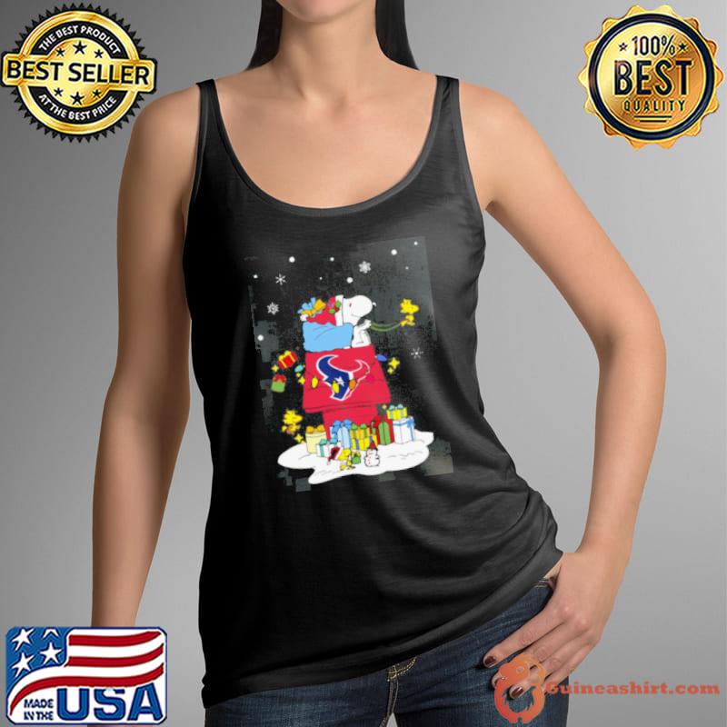 Houston Texans Santa Snoopy Wish You A Merry Christmas Shirt