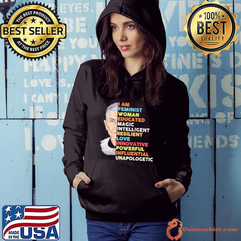 I am feminist woman magic intelligent love innovative RBG shirt