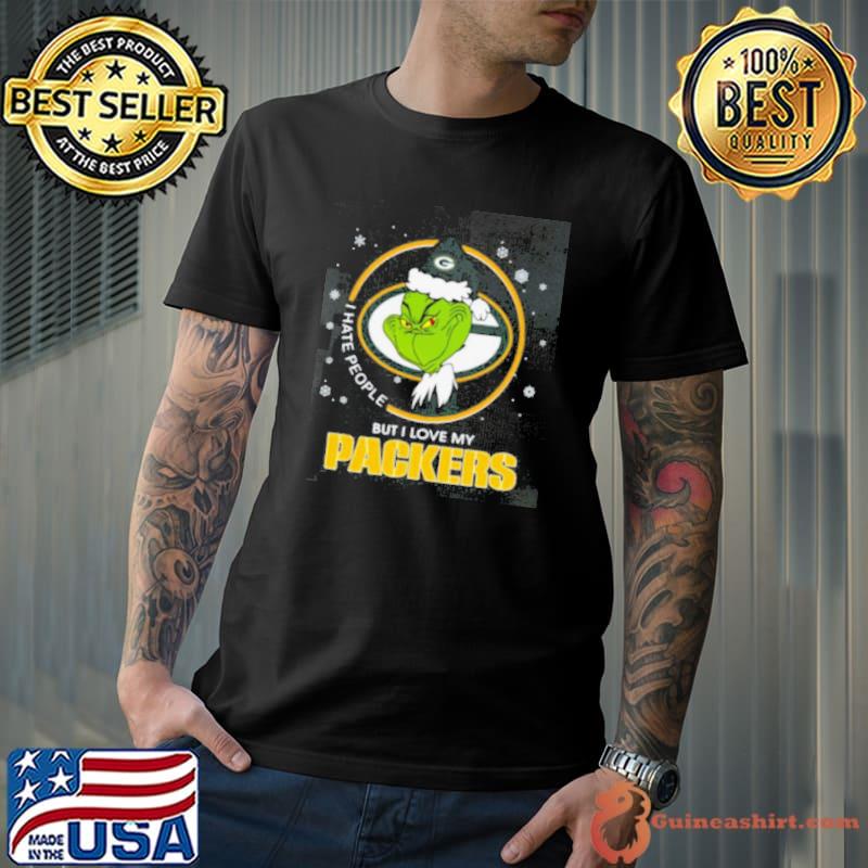 I Hate People But I Love My Green Bay Packers Grinch Shirt