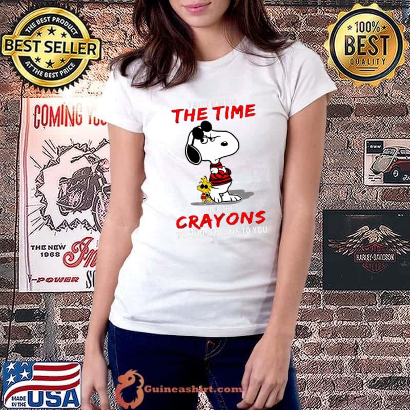 I have neither the time nor the crayons to explain this you snoopy and woodstock T-Shirt Ladiestee