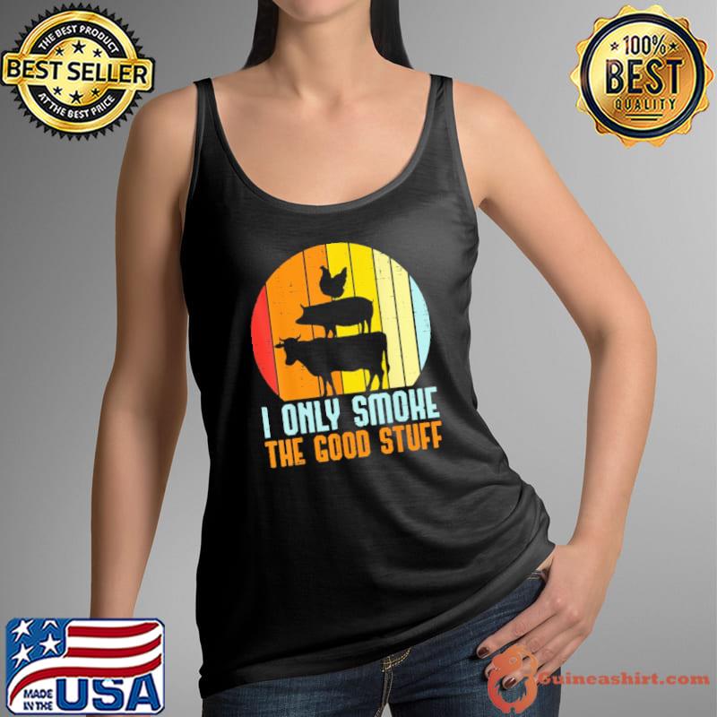 I Only Grill Good Stuff Bbq Meat Barbecue Grilling Vintage Sunset Shirt