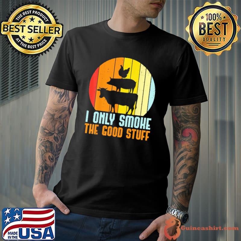 I Only Grill Good Stuff Bbq Meat Barbecue Grilling Vintage Sunset Shirt Unisex