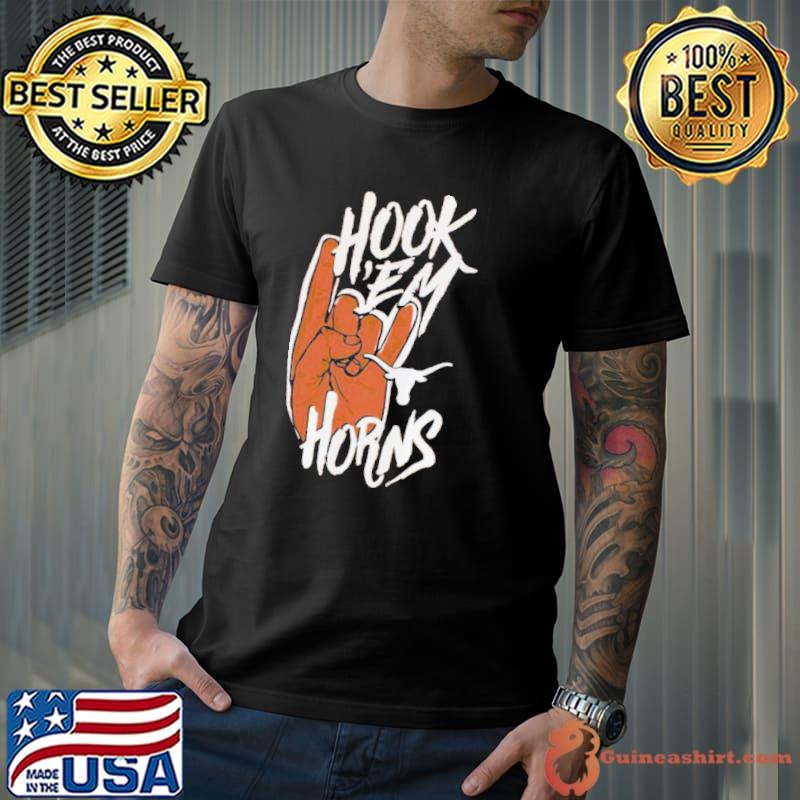 Image One Adult Texas Longhorns Burnt Hook 'Em Horns Shirt - Guineashirt  Premium ™ LLC