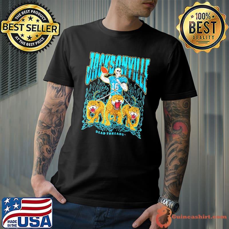Jacksonville Jaguars Football Skeleton Dead Threads Shirt