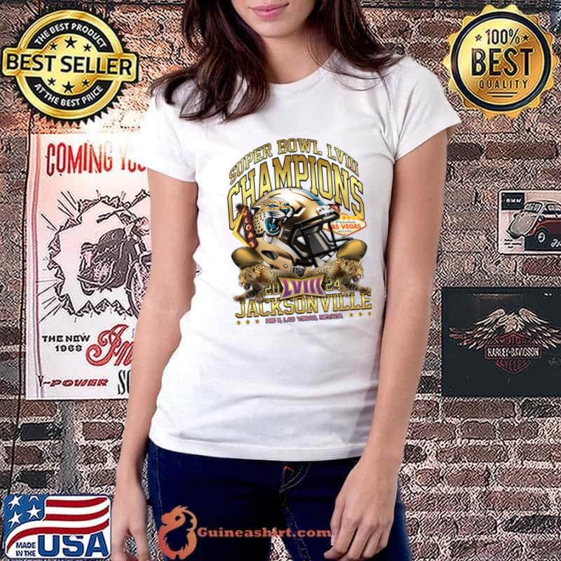 Jacksonville Super Bowl Champions 2024 Gold Rush Vintage T-Shirt Ladiestee