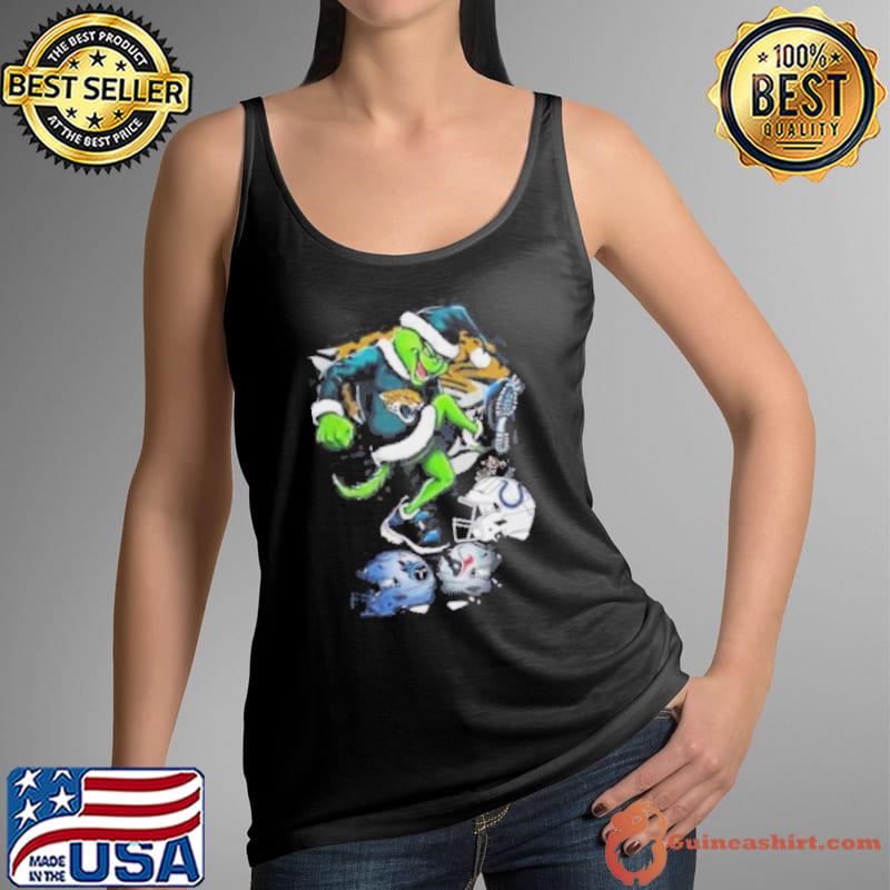 Jaguars Shop The Grinch Jacksonville Jaguars Stomp On NFL Teams Christmas Shirt Tank Top