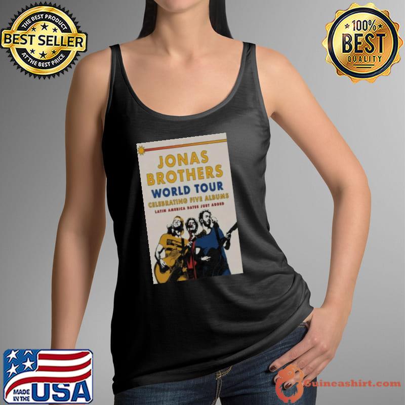 Jonas Brothers World Tour 2024 Celebrating Five Albums Latin America Poste Shirt Tank Top