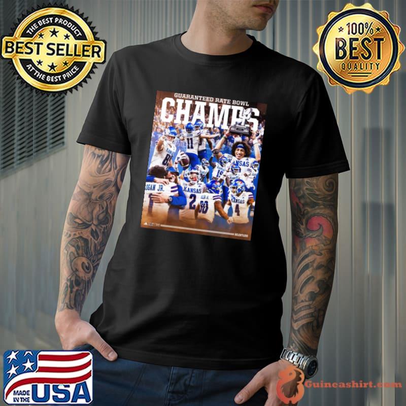 Kansas Jayhawks and Rock Chalk 2023 Guaranteed Rate Bowl Champions Shirt