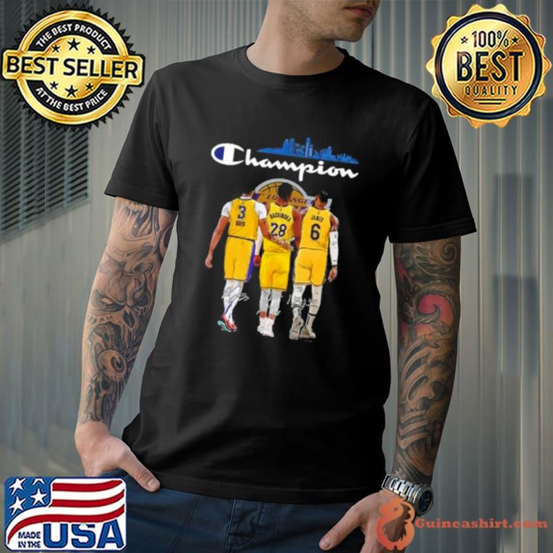 Los Angeles Lakers Champions Anthony Davis Rui Hachimura And Lebron James Signatures Shirt