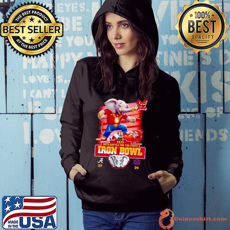 Mascot 2023 88th Battle For The State Iron Bowl Alabama Crimson Tide 27 24 Auburn Tigers Shirt