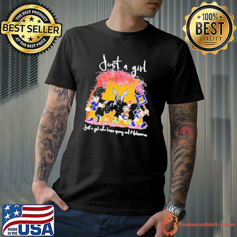 Mickey Mouse And Friends Just A Girl Who Loves Spring And Michigan Wolverines s Unisex
